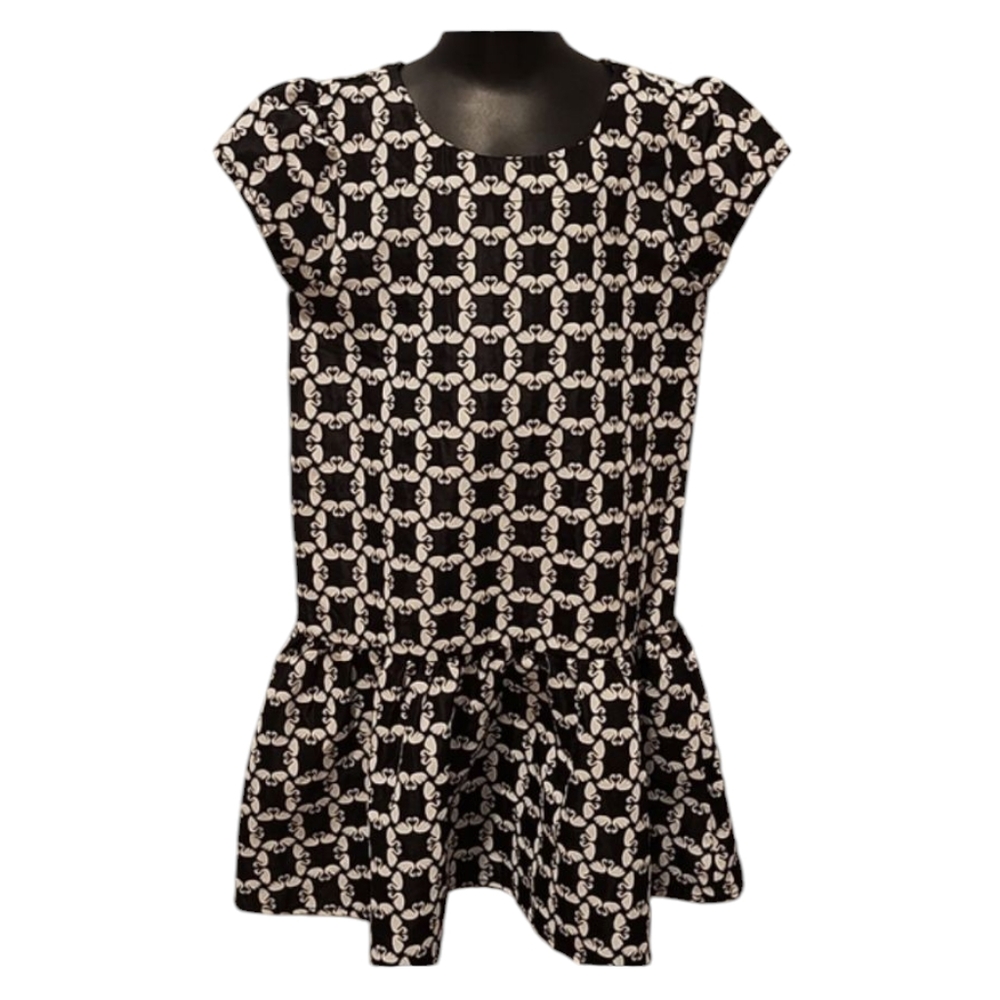 Gymbore Black And White Swan Drop Waist Ruffle Dress